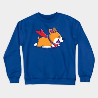 Cute Corgi Flying Cartoon Crewneck Sweatshirt